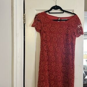 Orange Crochet mini dress